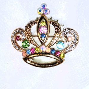 Majestic Crown Jewel Brooch